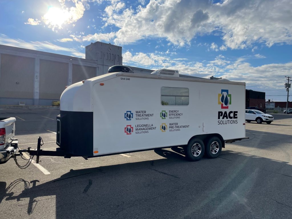 Pace Solutions mobile water treatment trailer - side view