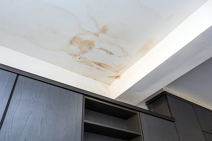 Ceiling stains from water leak