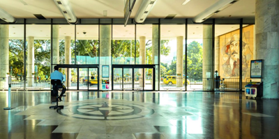 Front foyer of commercial building